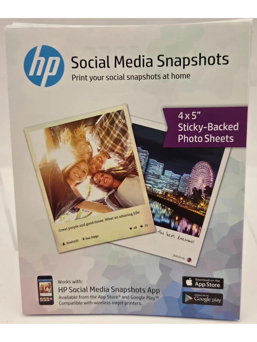 HP Kodak Photo Paper Lot 4x6 4x5 Glossy Inkjet Printer Paper Sample Packs